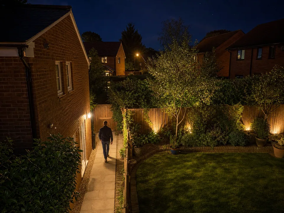 Full-colour night CCTV view protecting a Cambridge home